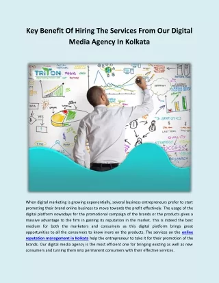Key Benefit Of Hiring The Services From Our Digital Media Agency In Kolkata
