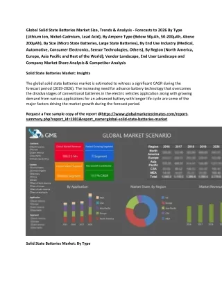 global solid state batteries market size trends