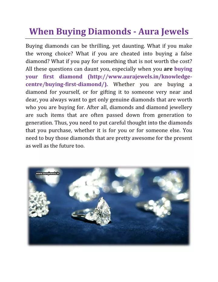 when buying diamonds aura jewels