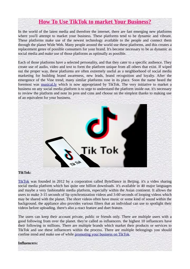 how to use tiktok to market your business
