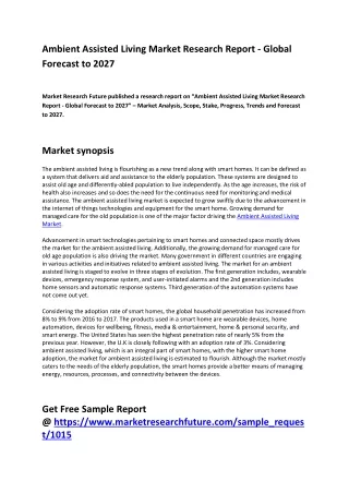 ambient assisted living market research report