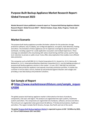 purpose built backup appliance market research