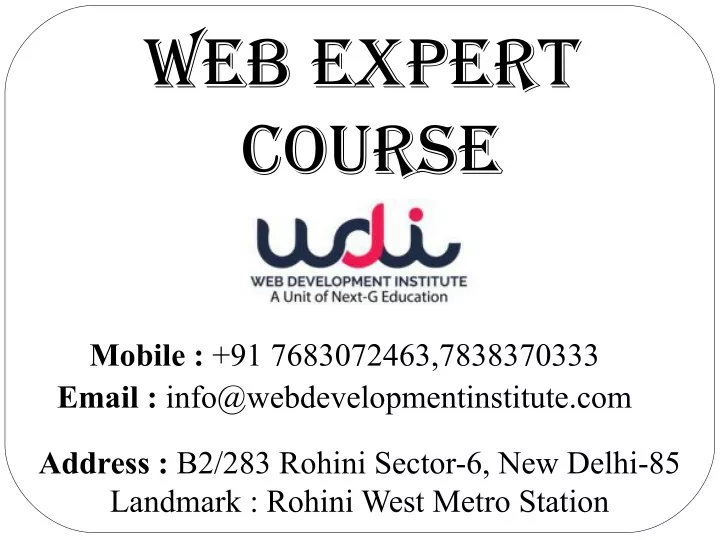 web expert course