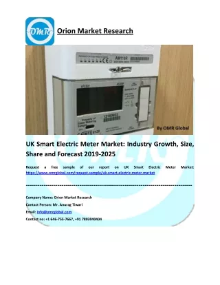 UK Smart Electric Meter Market: Growth, Size, Share and Forecast 2019-2025