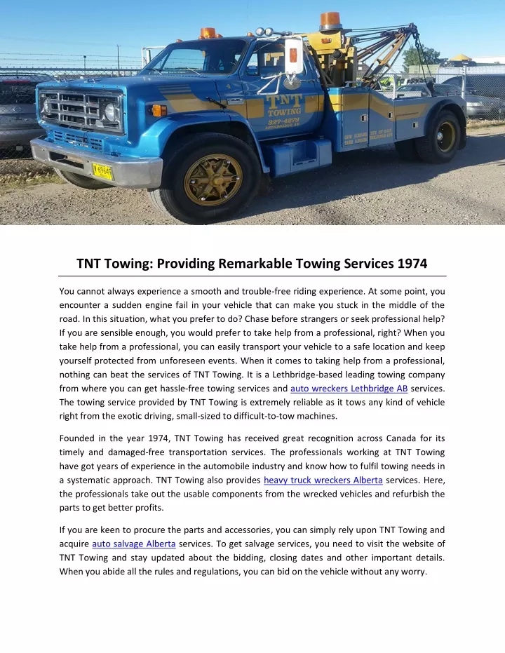 tnt towing providing remarkable towing services