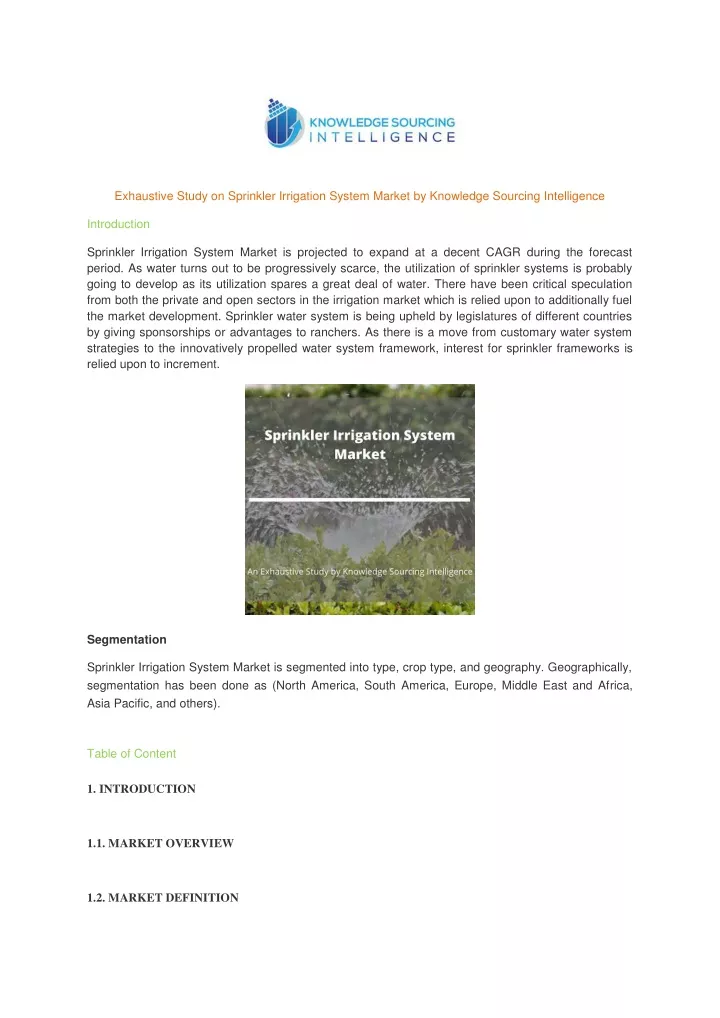 exhaustive study on sprinkler irrigation system