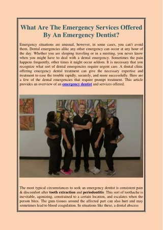 what are the emergency services offered
