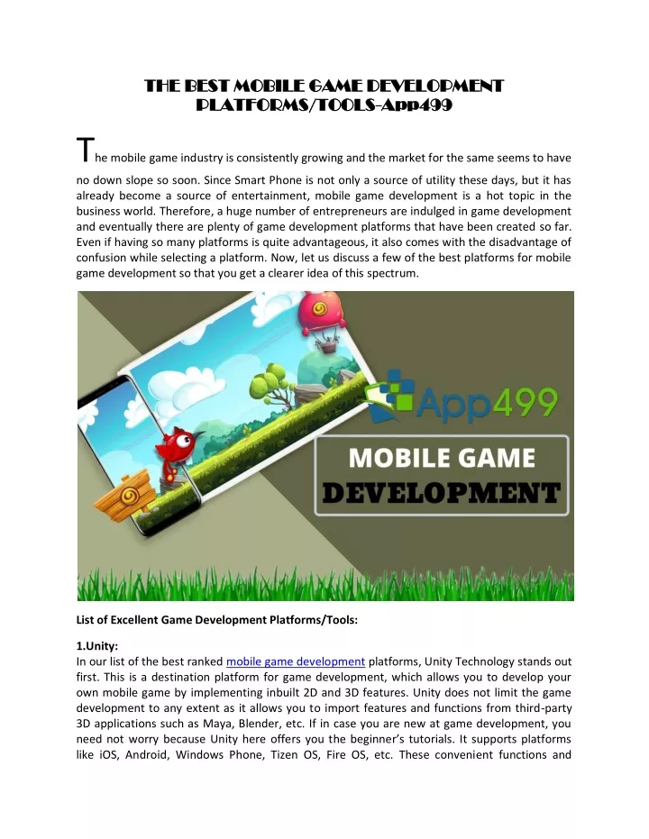 the best mobile game development the best mobile