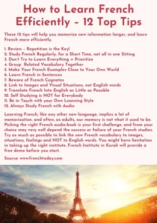 How to Learn French Efficiently – 12 Top Tips