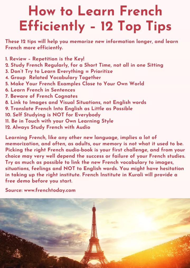 how to learn french efficiently 12 top tips