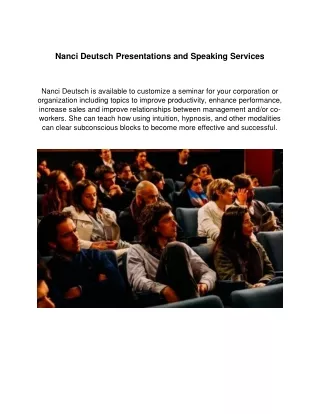 nanci deutsch presentations and speaking services