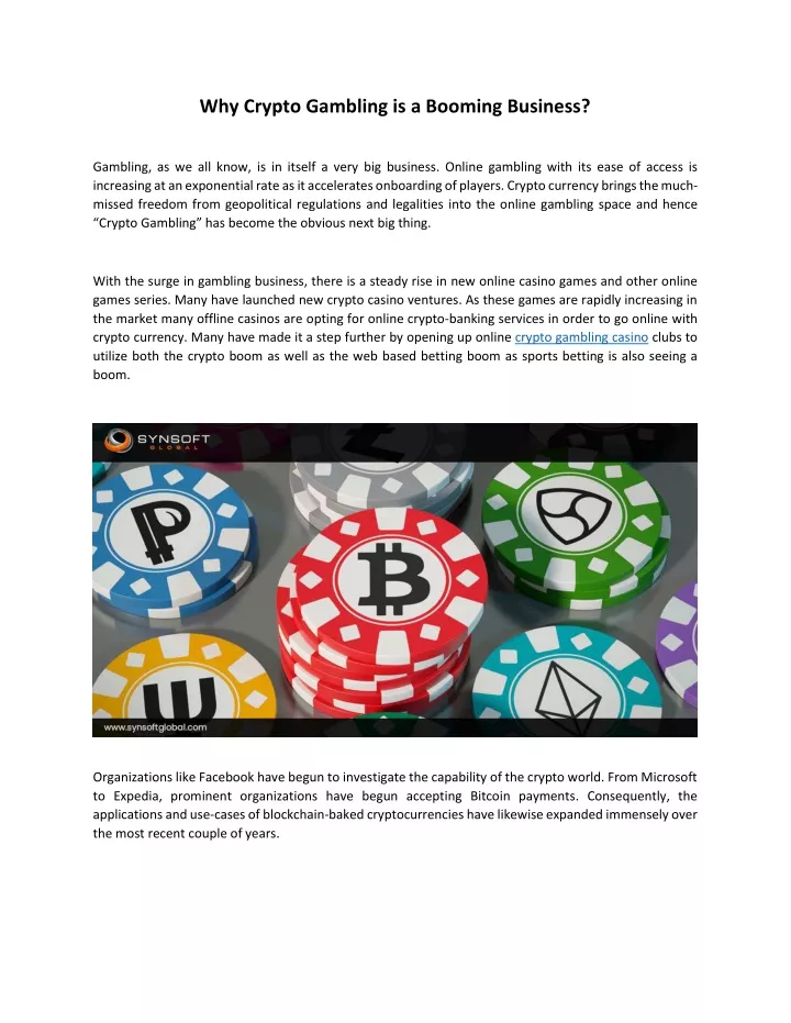 why crypto gambling is a booming business