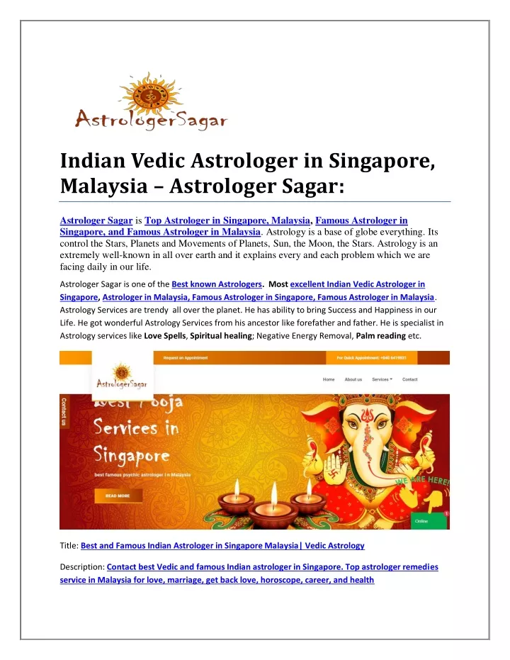 indian vedic astrologer in singapore malaysia