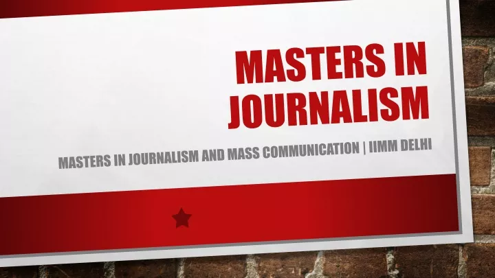 masters in journalism