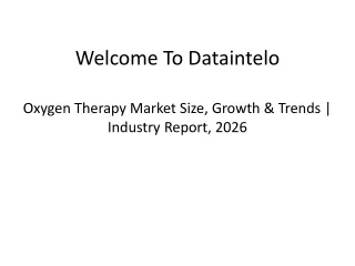 Oxygen Therapy Market Size, Growth & Trends | Industry Report, 2026