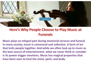 Here’s Why People Choose to Play Music at Funerals