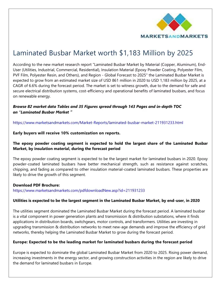 laminated busbar market worth 1 183 million