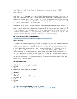 racing drones market size share application