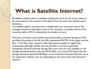 What is Satellite Internet?