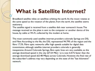 what is satellite internet