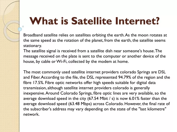what is satellite internet