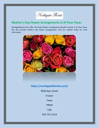 Mother’s Day Flower Arrangements in El Paso Texas