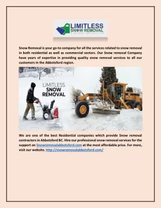 snow removal is your go to company