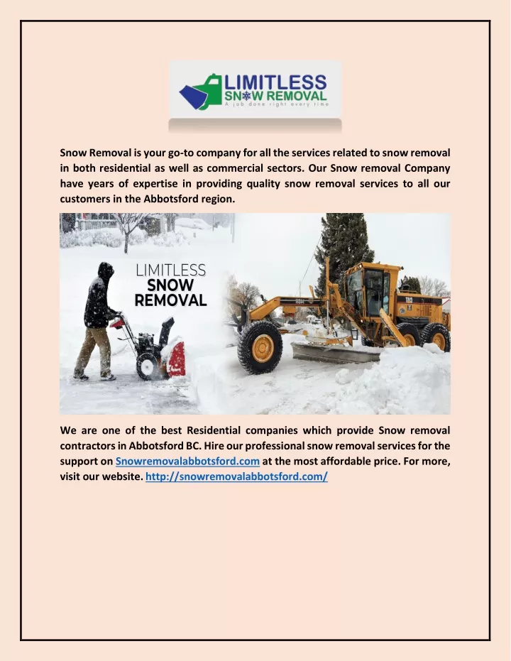 snow removal is your go to company