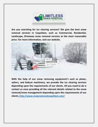are you searching for ice clearing services