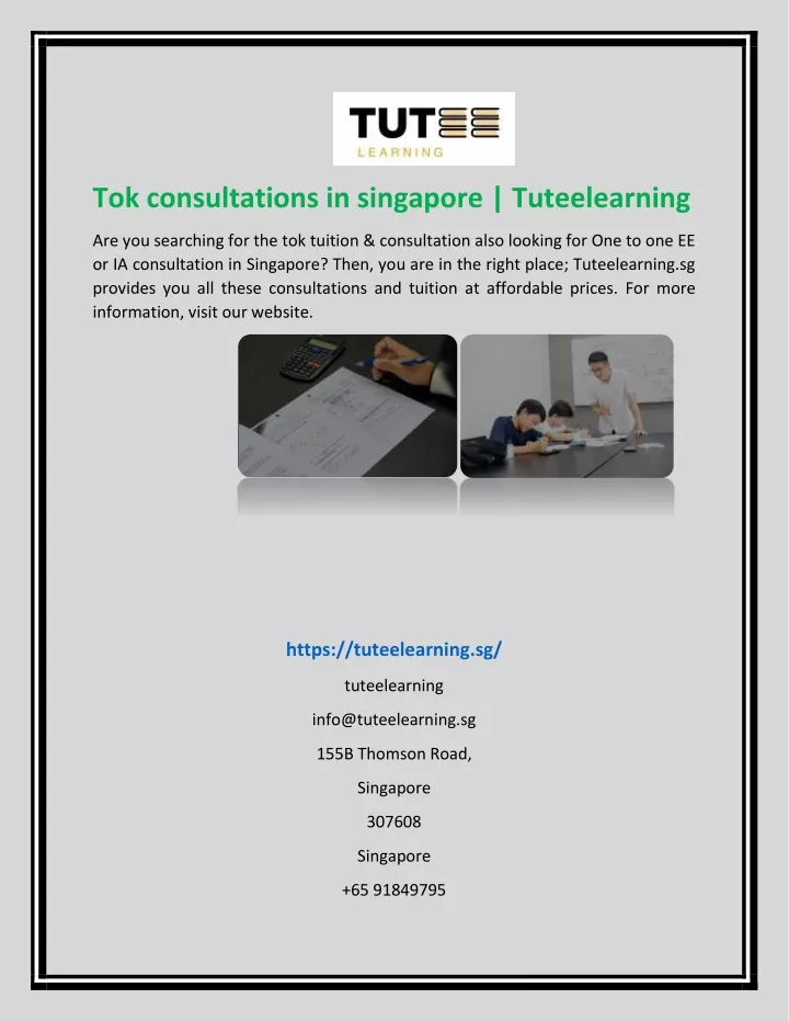 tok consultations in singapore tuteelearning