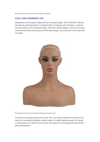 mannequins are necessary for showcase display