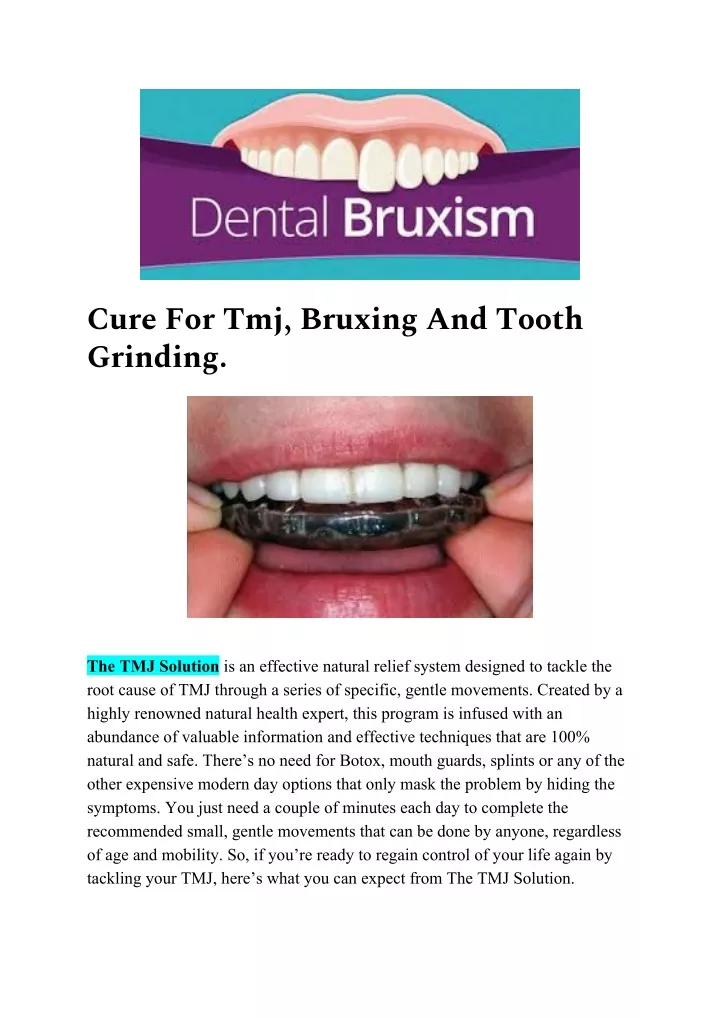 cure for tmj bruxing and tooth grinding
