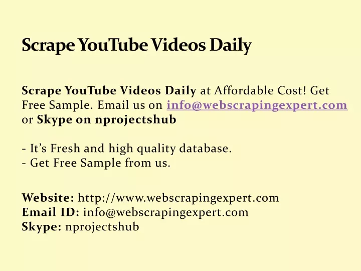 scrape youtube videos daily