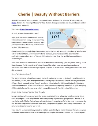 cherie beauty without barriers