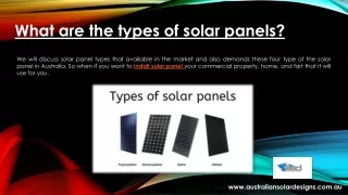 what are the types of solar panels