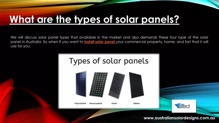 what are the types of solar panels