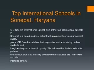 top international schools in sonepat haryana