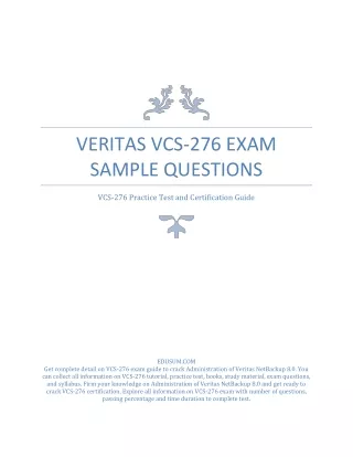 veritas vcs 276 exam sample questions