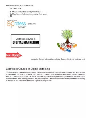 The best-certified course of digital marketing in Mohali.