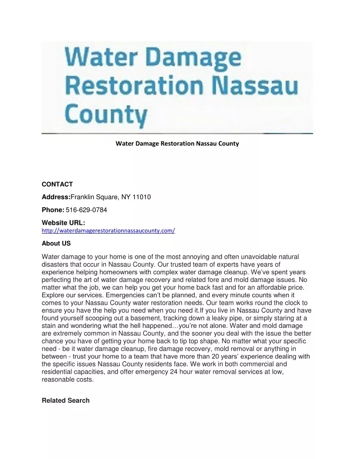 water damage restoration nassau county