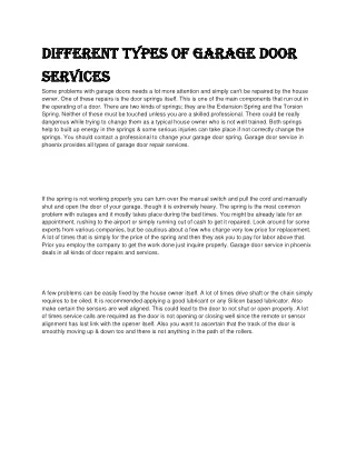 Different Types of Garage Door Services
