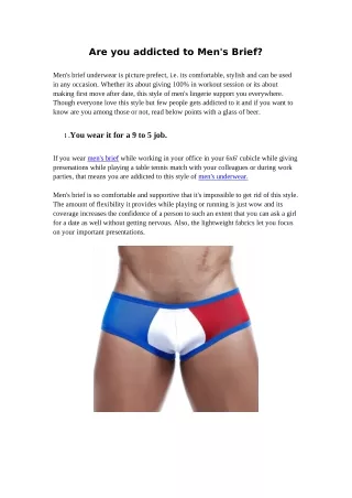 are you addicted to men s brief
