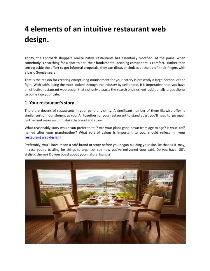 4 elements of an intuitive restaurant web design