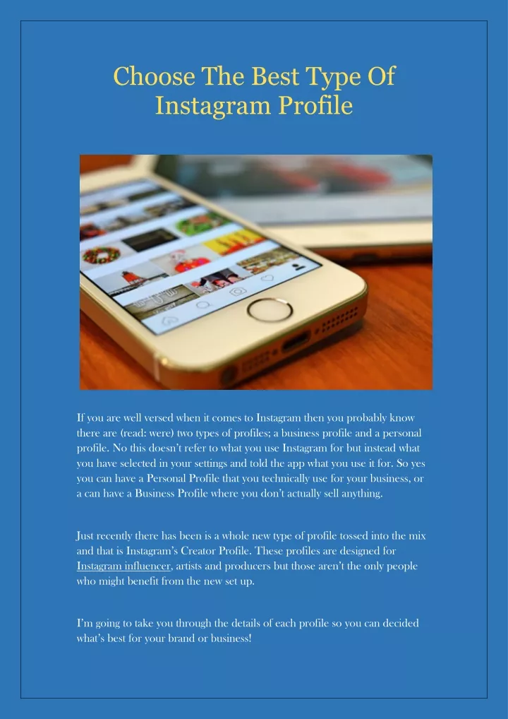 choose the best type of instagram profile