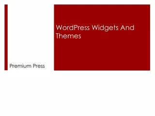Premium Press | WordPress Widgets And Themes
