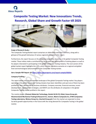 Composite Testing Market: New Innovations Trends, Research, Global Share and Growth Factor till 2025