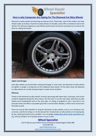 Here is why Companies Are Opting For The Diamond Cut Alloy Wheels