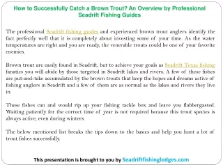 how to successfully catch a brown trout