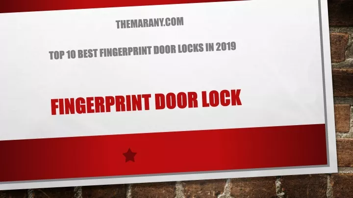 fingerprint door lock