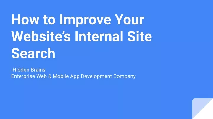 how to improve your website s internal site search